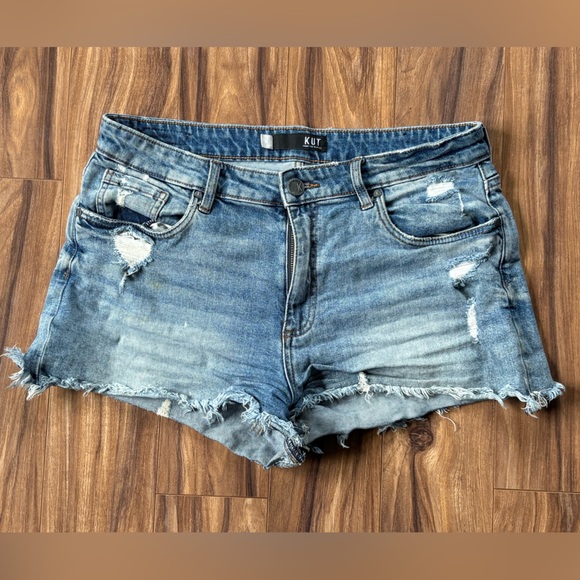 Kut from the Kloth Pants - Kut from the Kloth Blue Distressed Denim Shorts